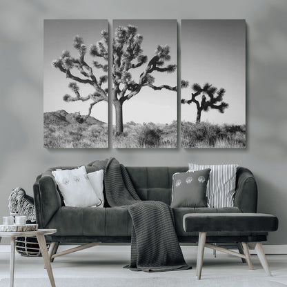 50975475-MGV-CV-36X24-Joshua Tree Art Wall Art Canvas Print, Framed Desert Tree Print Art Picture Print, Black White Nature Perfect Southwestern Boho