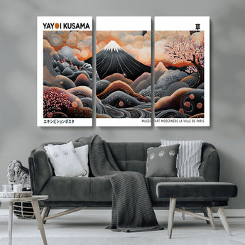 63125329-MGV-CV-36X24-Japanese Mt Fuji Wall Art – Surreal Ukiyo e Style Cherry Blossom Poster, Swirling Cloud Landscape Print, Modern Oriental Asian
