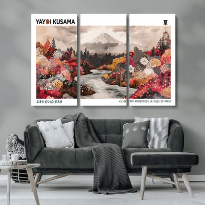 32352074-MGV-CV-36X24-Japanese Landscape Wall Art – Mount Fuji River Canvas Print, Modern Asian Inspired Nature Decor for Living Room, Bedroom, Office