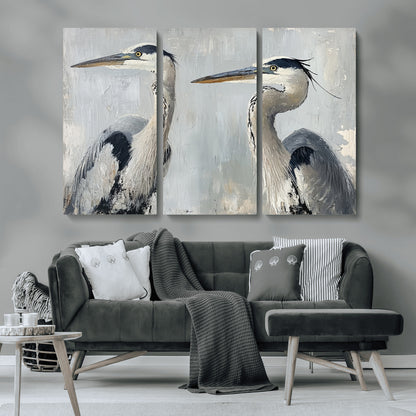 19427826-MGV-CV-36X24-Bird Canvas Decor Wall Art Canvas Print, Framed Coastal Bird Pair Art Picture Print, Minimalist Wildlife Wall Perfect Coastal