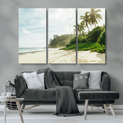 42984524-MGV-CV-36X24-Relaxing Beach Wall Art Canvas Print, Framed Ocean View Art Picture Print, Coastal Serenity Perfect Tropical Coastal Decor Artwork