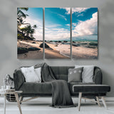 95301406-MGV-CV-36X24-Tropical Beach Wall Art Canvas Print, Framed Ocean Waves Art Picture Print, Relazxing Seascape Perfect Tropical Coastal Decor