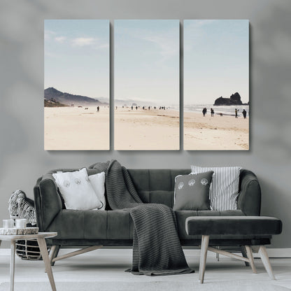 28307820-MGV-CV-36X24-Minimalist Beach Wall Art Canvas Print, Framed Coastal Serenity Art Picture Print, Soft Sand Perfect Modern Coastal Decor Artwork