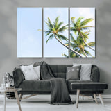 54719115-MGV-CV-36X24-Palm Trees Wall Art Canvas Print, Framed Tropical Aesthetic Art Picture Print, Coastal Serenity Perfect Tropical Minimalist Decor