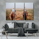54943176-MGV-CV-36X24-Cowboy Wall Art Wall Art Canvas Print, Framed Western Canvas Art Picture Print, Rustic Ranch Scene Perfect Rustic Western Decor