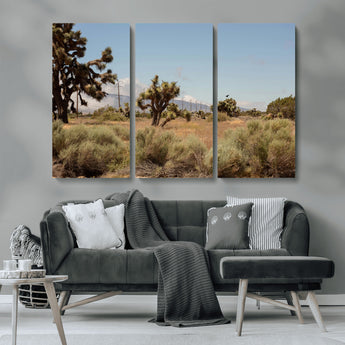 16114018-MGV-CV-36X24-Joshua Tree Wall Art Canvas Print, Framed Desert Landscape Art Picture Print, Mountain Horizon Perfect Southwestern Boho Decor