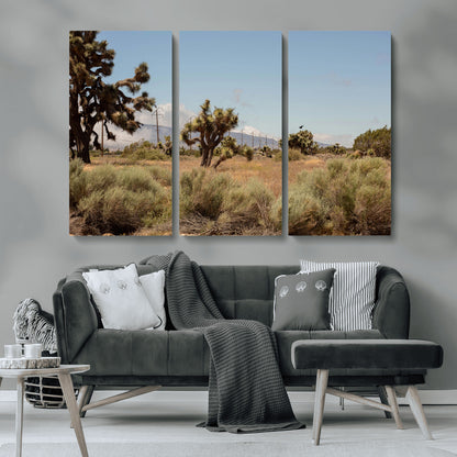 16114018-MGV-CV-36X24-Joshua Tree Wall Art Canvas Print, Framed Desert Landscape Art Picture Print, Mountain Horizon Perfect Southwestern Boho Decor