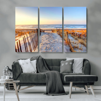 73351887-MGV-CV-36X24-Ocean Sunset Wall Art Wall Art Canvas Print, Framed Nautical Photography Art Picture Print, Summer Beach House Decor Perfect