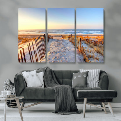 73351887-MGV-CV-36X24-Ocean Sunset Wall Art Wall Art Canvas Print, Framed Nautical Photography Art Picture Print, Summer Beach House Decor Perfect