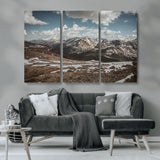 44565953-MGV-CV-36X24-Mountain Landscape Wall Art Canvas Print, Framed Snowy Peaks Art Picture Print, Rugged Highlands Perfect Rustic Adventure Decor