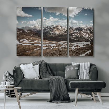 44565953-MGV-CV-36X24-Mountain Landscape Wall Art Canvas Print, Framed Snowy Peaks Art Picture Print, Rugged Highlands Perfect Rustic Adventure Decor