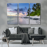 75045485-MGV-CV-36X24-Tropical Beach Wall Art Canvas Print, Framed Sunset Glow Art Picture Print, Palm Tree Coast Perfect Tropical Coastal Decor Artwork