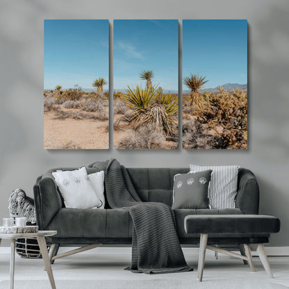 35156165-MGV-CV-36X24-Joshua Tree Wall Art Canvas Print, Framed Desert Landscape Art Picture Print, Warm Earth Tones Perfect Southwestern Minimalist