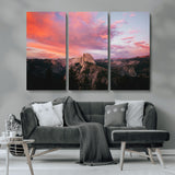 32786115-MGV-CV-36X24-Half Dome Wall Art Canvas Print, Framed Yosemite National Park Art Picture Print, Dramatic Sunset Perfect Adventurous Wilderness