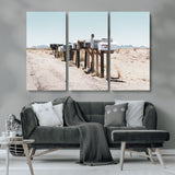 54616109-MGV-CV-36X24-Desert Mailboxes Wall Art – Rustic Rural Roadside Photography Canvas Print, American Southwest Landscape Home Decor for Living