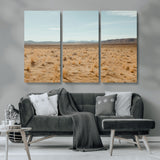 55918919-MGV-CV-36X24-Desert Landscape Wall Art – Golden Grass Plains and Mountain Horizon Canvas Print, Southwest Nature Photography Decor for Living