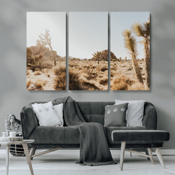 62783269-MGV-CV-36X24-Joshua Tree Wall Art – Desert Landscape Photography Canvas Print, Southwest Nature Artwork Rustic Home Decor for Living Room,