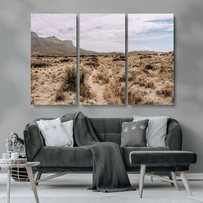 20681831-MGV-CV-48X32-3P-Desert Landscape Wall Art – Southwestern Mountain Canvas Print, Rustic Western Nature Photography Decor for Living Room, Office,
