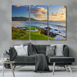 50107048-MGV-CV-36X24-Golf Course Wall Art – Coastal Ocean View Canvas Print, Scenic Fairway Landscape Decor for Office, Man Cave, Bedroom, or Living