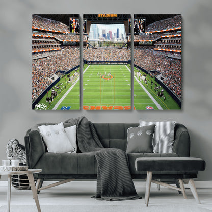 76935553-MGV-CV-36X24-Football Stadium Wall Art – Panoramic Game Day Canvas Print, Sports Decor for Man Cave, Office, Bar, or Living Room