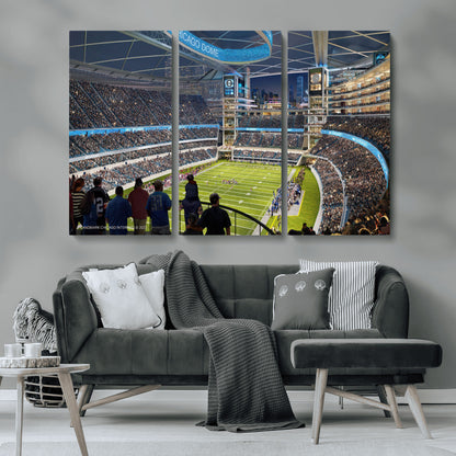 41816511-MGV-CV-36X24-Chicago Dome Stadium Wall Art – Futuristic Football Arena Canvas Print, Modern Sports Fan Decor for Man Cave, Office, Bar, or