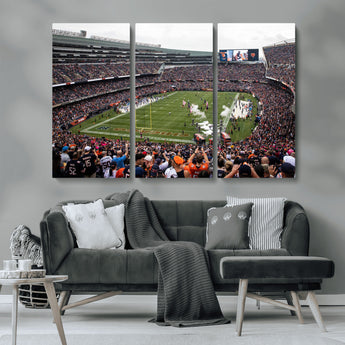 18347149-MGV-CV-36X24-Soldier Field Wall Art – Chicago Bears Football Stadium Canvas Print, Game Day Sports Decor for Man Cave, Bar, Office, or Living