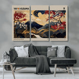 66892669-MGV-CV-36X24-Japanese Landscape Wall Art – Mount Fuji Canvas Print with Cherry Blossoms and Golden Waves, Traditional Asian Inspired Artwork