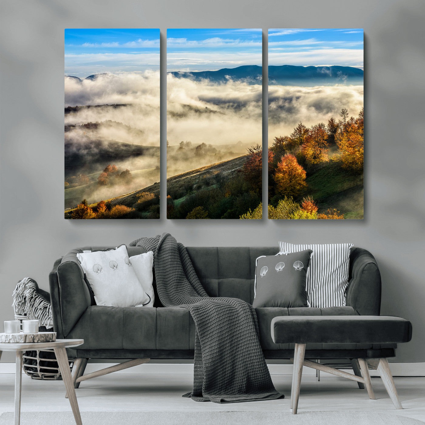 21551192-MGV-CV-36X24-Landscape Wall Art – Autumn Mountain View Canvas Print, Scenic Nature Photography Decor for Bedroom, Living Room, Office, Cabin or