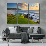 67486665-MGV-CV-36X24-Golf Course Wall Art – Pebble Beach Oceanfront Canvas Print, Coastal Fairway Photography Sports Decor for Living Room, Office, Man
