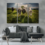 67277447-MGV-CV-36X24-Farmhouse Wall Art – Herd of Cows Canvas Print, Rustic Country Pasture Photography Decor for Bedroom, Living Room, Office, Ranch,