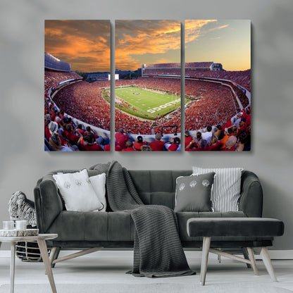 73680988-MGV-CV-36X24-Sanford Stadium Wall Art – Georgia Bulldogs Football Sunset Game Canvas Print, College Sports Decor for Man Cave, Bar, Office, or