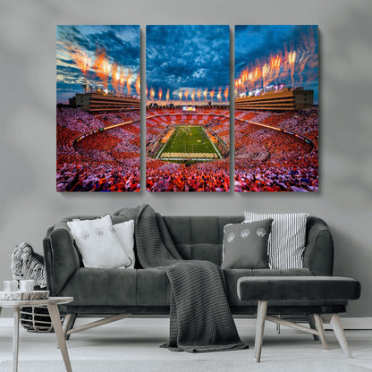 94266219-MGV-CV-36X24-Neyland Stadium Wall Art – Tennessee Volunteers Checkerboard Game Day Canvas Print, College Football Fireworks Decor for Man Cave