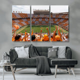 76011417-MGV-CV-36X24-Tennessee Volunteers Wall Art – Neyland Stadium Checkerboard Crowd Canvas Print, Vols Football Game Day Fan Perspective Sports
