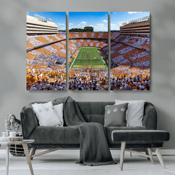 77097951-MGV-CV-36X24-Neyland Stadium Wall Art – Panoramic Tennessee Volunteers Football Field Canvas Print, Game Day Decor for Office, Man Cave, Living