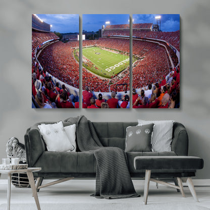 10244378-MGV-CV-36X24-Sanford Stadium Wall Art – Panoramic Georgia Bulldogs Day Game Football Canvas Print, Game Day Crowd Sports Decor for Office, Man
