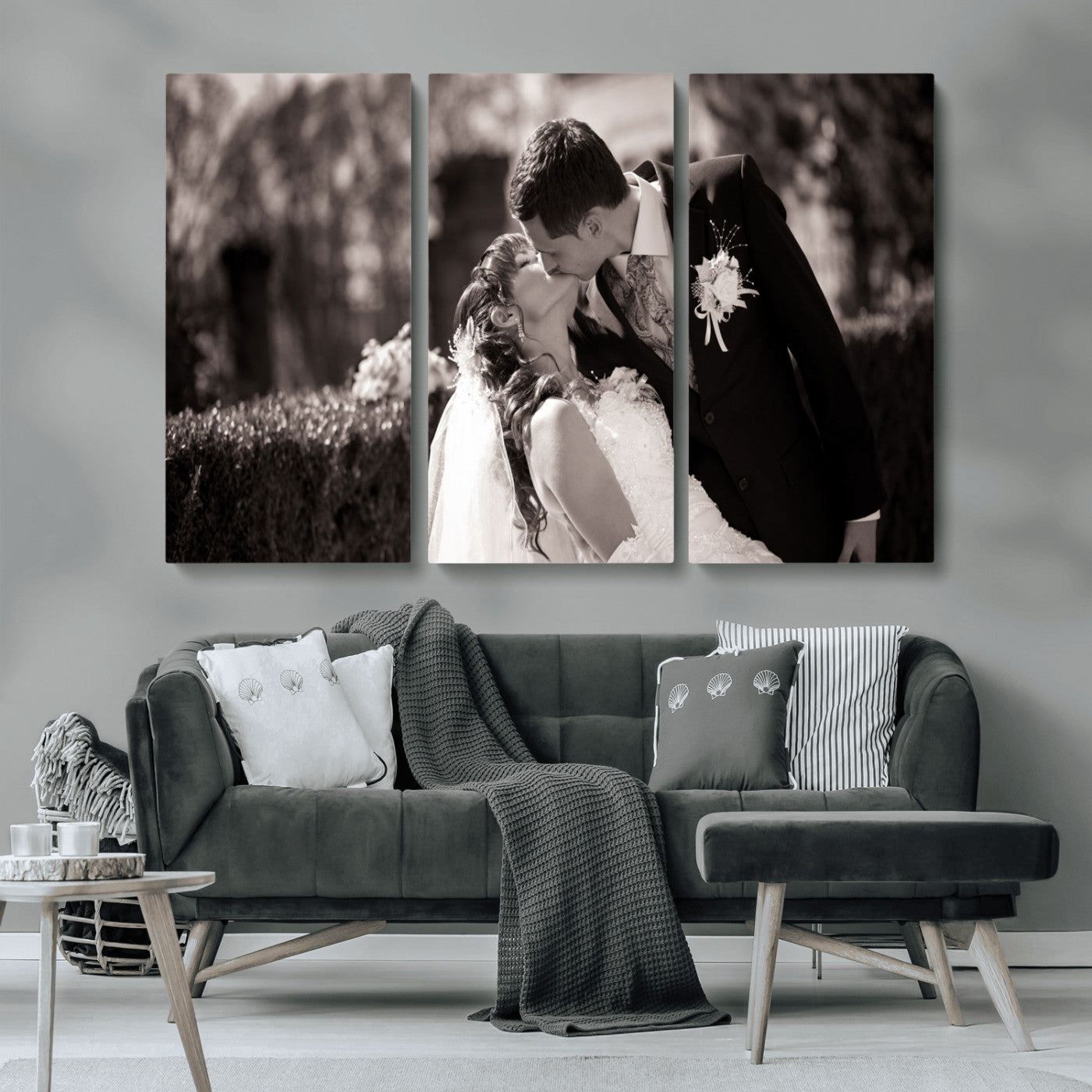 CSTM6030-MGV-CV-36X24-Custom Wedding Photo Print - Custom Wall Art Picture Print, Create Your Own Photo Canvas Print