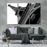 89033-MGV-CV-36X24-Eiffel Tower Wall Art – Dramatic Black and White Architectural Canvas Print, Modern Paris Decor for Office, Living Room or
