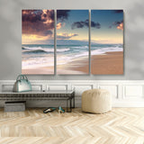 42253-MGV-CV-36X24-Serene Beach Waves Wall Art – Tranquil Ocean Horizon Canvas Print, Coastal Seascape Decor for Living Room or Office Wall