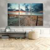 25788-MGV-CV-36X24-Sunset Beach Path Wall Art – Scenic Coastal Dunes and Ocean Canvas Print, Tranquil Seaside Landscape Decor for Living Room or