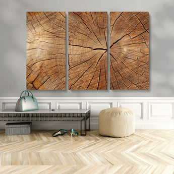 61710-MGV-CV-36X24-Tree Rings Wall Art – Rustic Wood Grain Canvas Print of Tree Trunk Cross Section, Nature Inspired Decor for Cabin, Office, Living