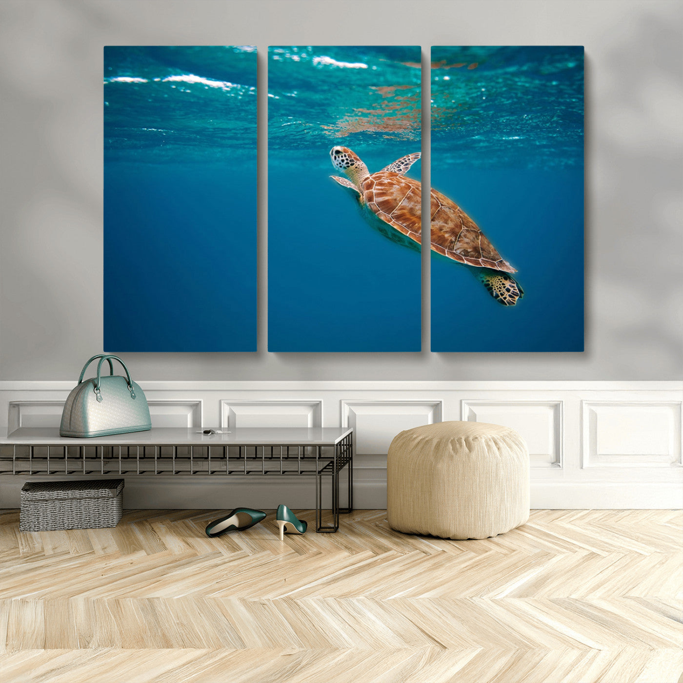 91440-MGV-CV-36X24-Sea Turtle Wall Art – Ocean Turtle Canvas Print, Underwater Marine Life Decor for Living Room, Office, Beach House or Bathroom