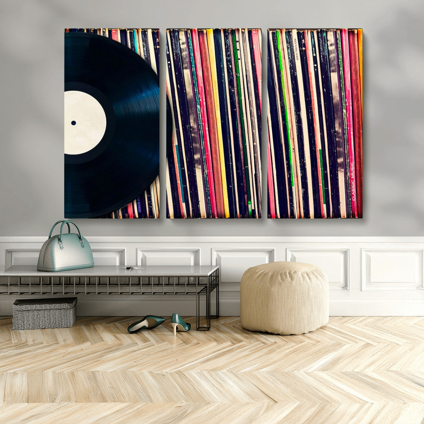 45029-MGV-CV-36X24-Misty Pine Forest Wall Art – Black and White Landscape Canvas Print, Foggy Trees Nature Photography, Modern Minimalist Decor for