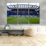59508-MGV-CV-48X32-3P-Chelsea Stadium Wall Art – Stamford Bridge Football Arena Canvas Print, Iconic Soccer Artwork for Living Room, Office, Game Room