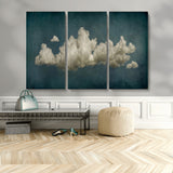 18162-MGV-CV-48X32-3P-Ethereal Cloud Wall Art – Panoramic Sky Canvas Print, Dreamy Atmospheric Decor for Bedroom, Living Room or Office