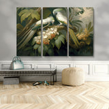 84047-MGV-CV-48X32-3P-Tropical Birds Wall Art – Elegant Botanical Canvas Print, Exotic Nature Decor for Living Room, Bedroom or Office