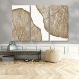 99692-MGV-CV-48X32-3P-Tree Ring Linocut Wall Art Canvas Print, Framed Wood Cut Art Picture Print, Tree Rings Perfect Minimalist Rustic Decor Artwork