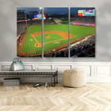 93707-MGV-CV-36X24-Los Angeles Stadium Wall Art Canvas Print, Framed Angel Stadium Field Art Picture Print, Anaheim Stadium Perfect Sports Room Decor