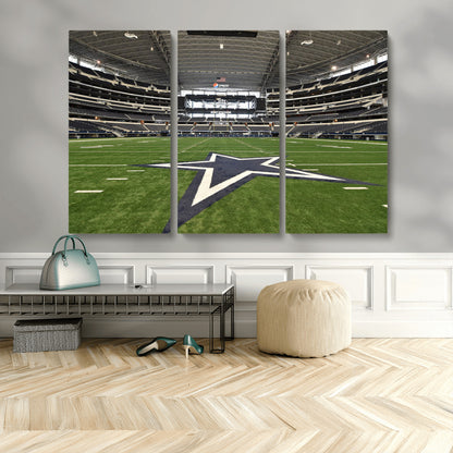 14834-MGV-CV-36X24-Dallas Att Stadium Wall Art Canvas Print, Framed Texas NFL Stadium Art Picture Print, American Football Stadium Perfect Sports