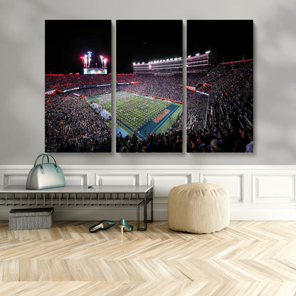 46899-MGV-CV-36X24-Ben Hill Griffin Stadium Wall Art Canvas Print, Framed Football Stadium Art Picture Print, Florida Football Stadium Perfect Sport