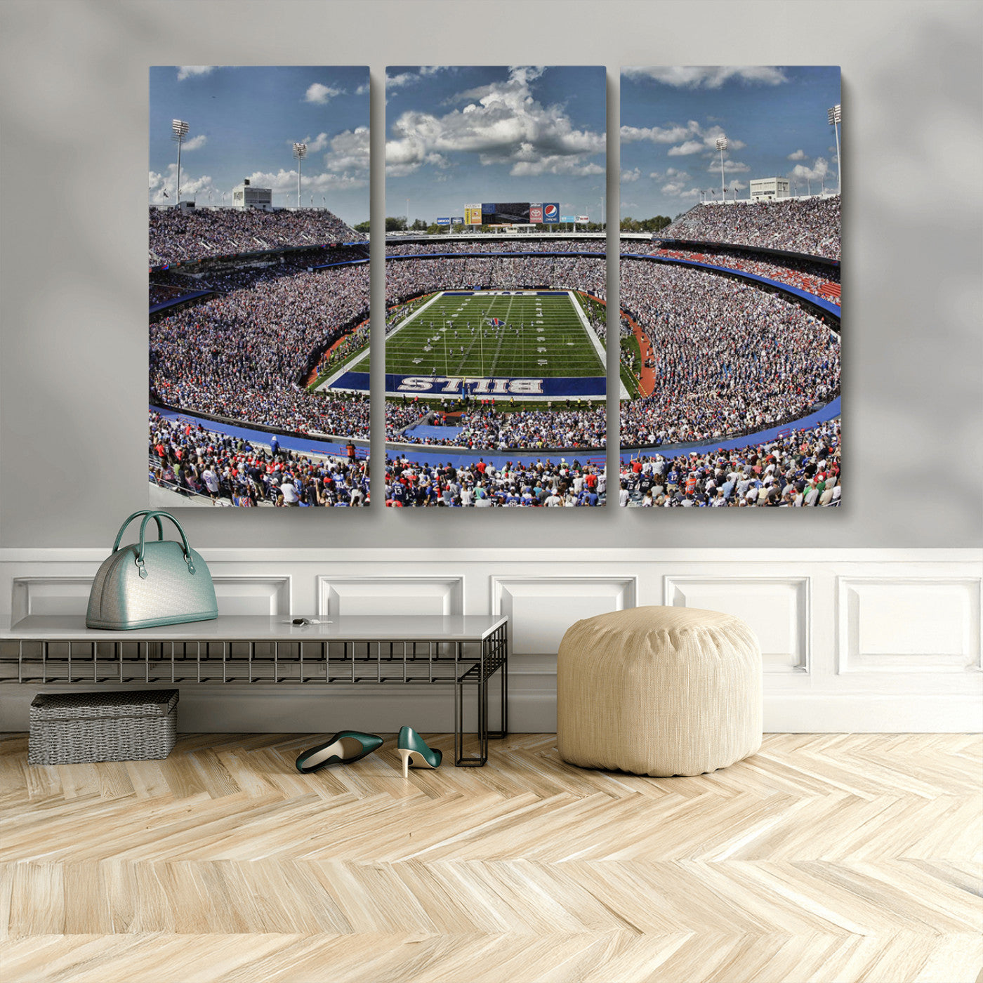 76491-MGV-CV-36X24-Buffalo Bills Stadium Wall Art Canvas Print, Framed Bills Stadium Art Picture Print, Highmark Stadium Perfect Sport Room Decor